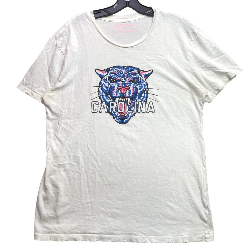 Carolina Shirt‎ Womens Large Panther Graphic Distressed Grunge Streetwear